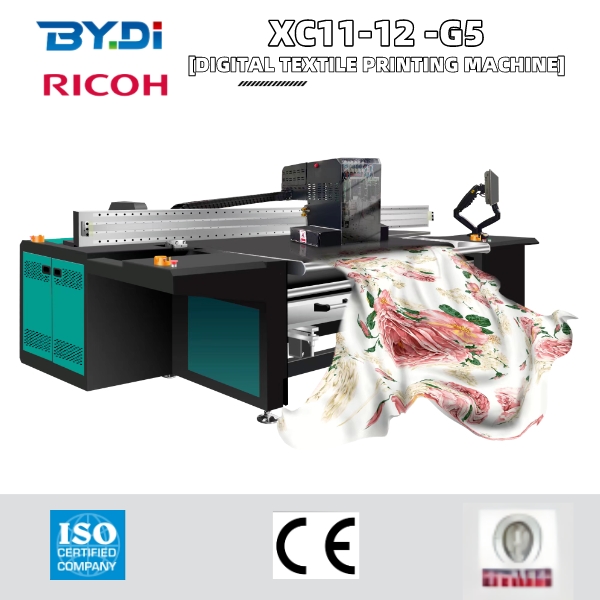 Digital textile/fabric printing machine with 12 pieces of Ricoh G5 print-heads